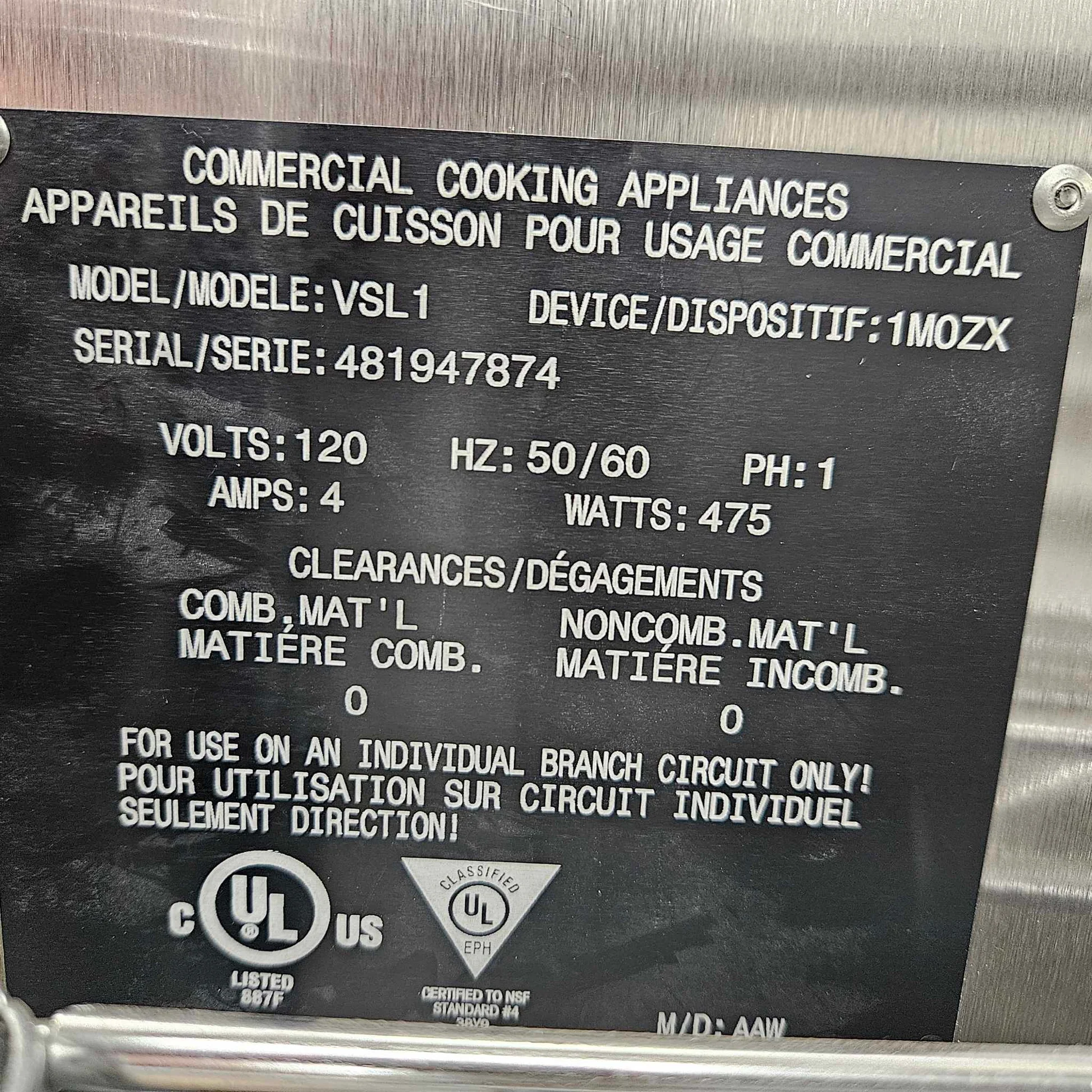 Power useage placard
